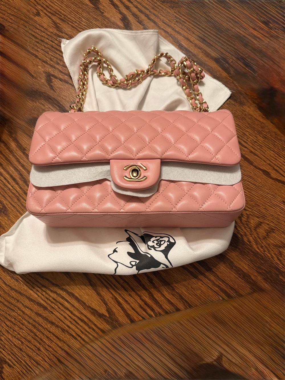 Classic vintage flap bag used faded leather